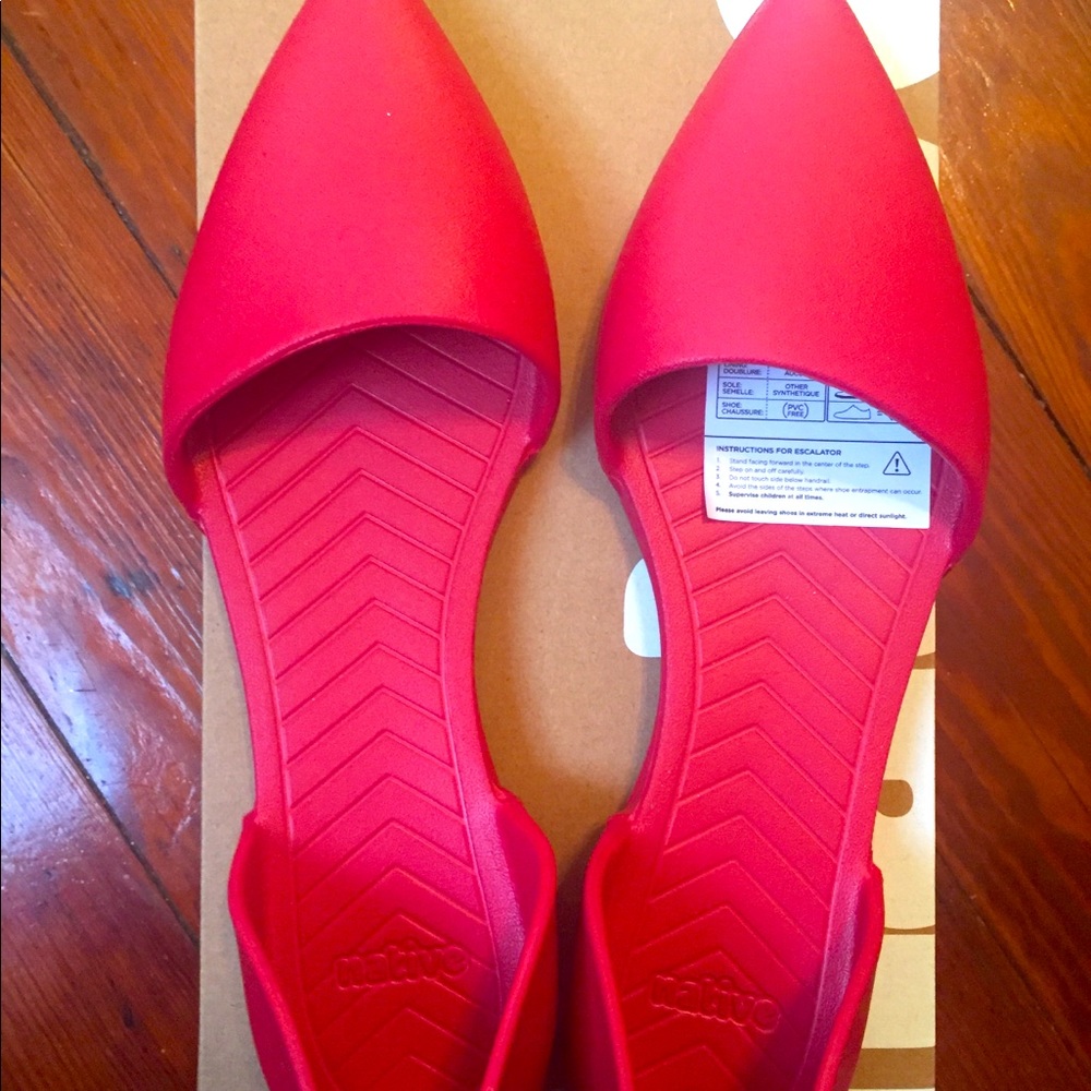 Native Shoes, Audrey flats, Red, Size US 7
